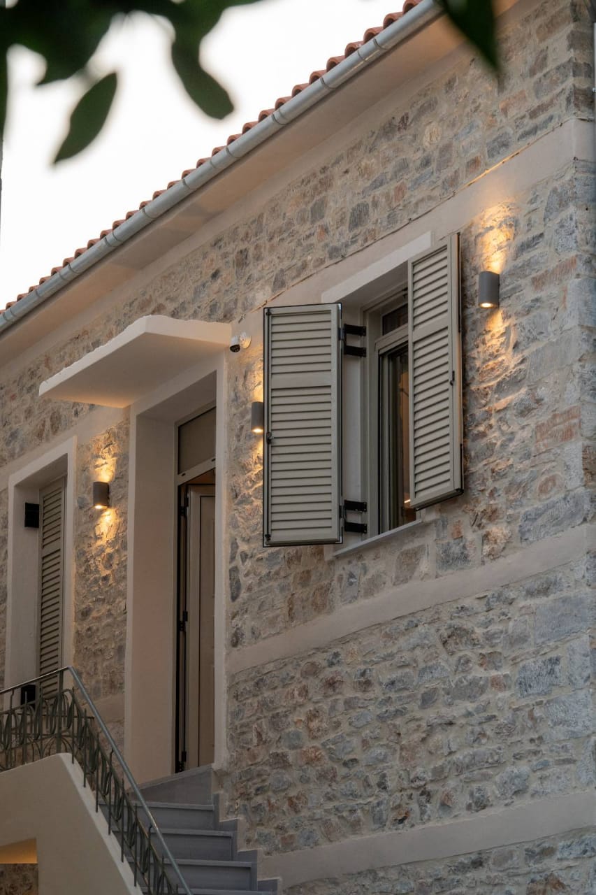 Stone detail and shutters